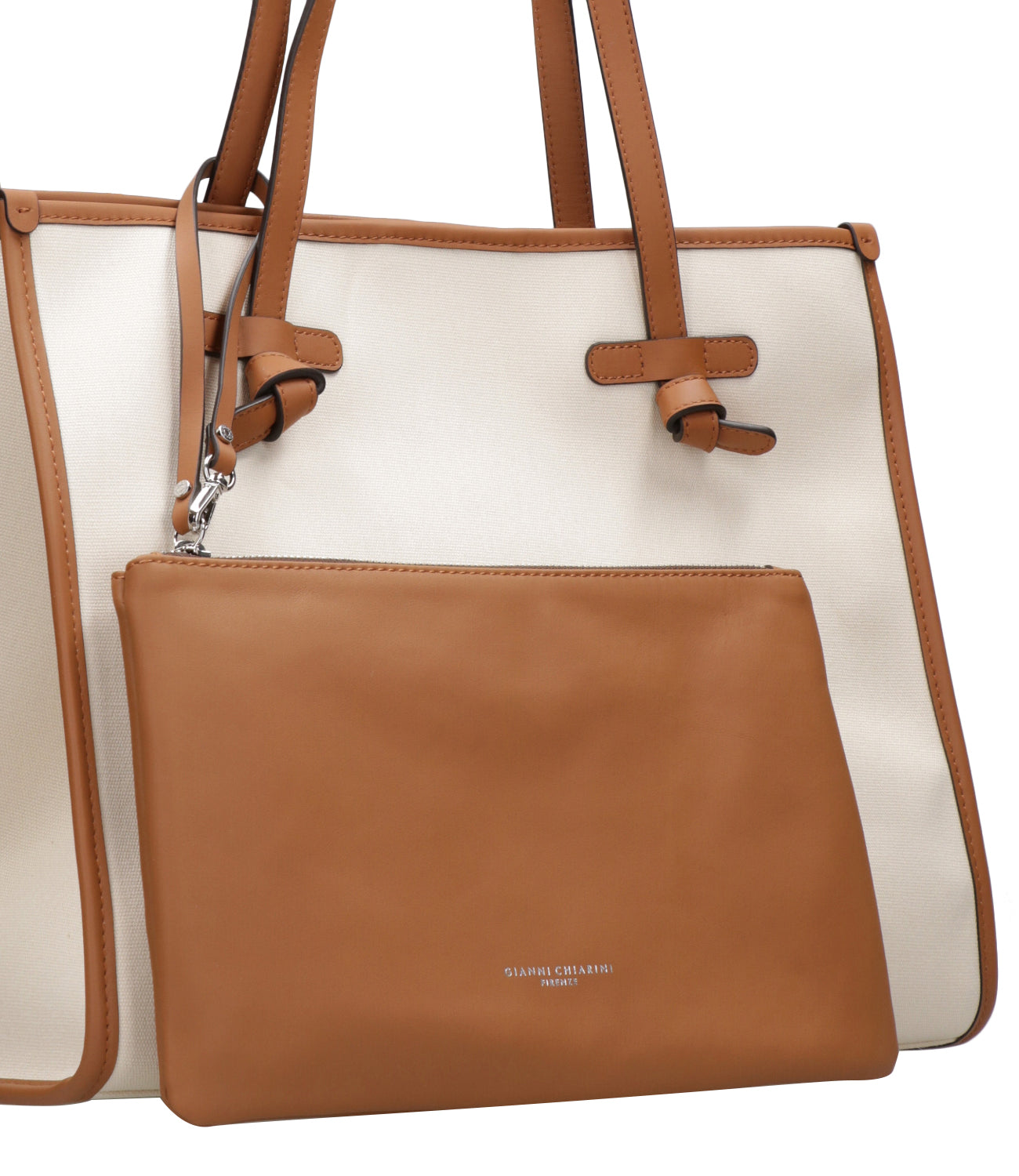 Marcella Club | Borsa a Spalla Panna e Cuoio