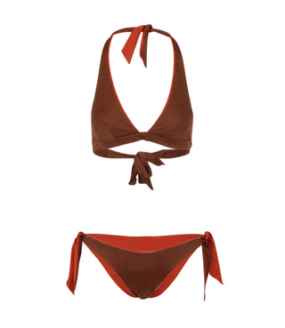 Max Mara Beachwear | Costume Bikini Abazia reversibile Marrone Arancio