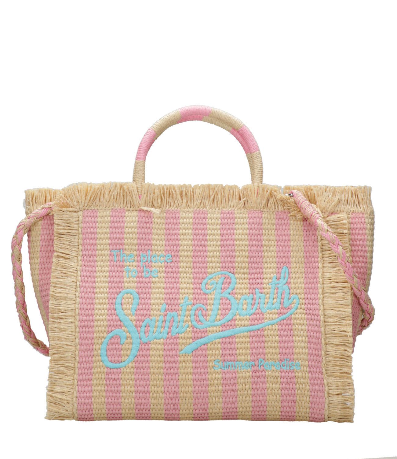 MC2 Saint Barth | Borsa a Mano Colette With Strap Rosa e Naturale