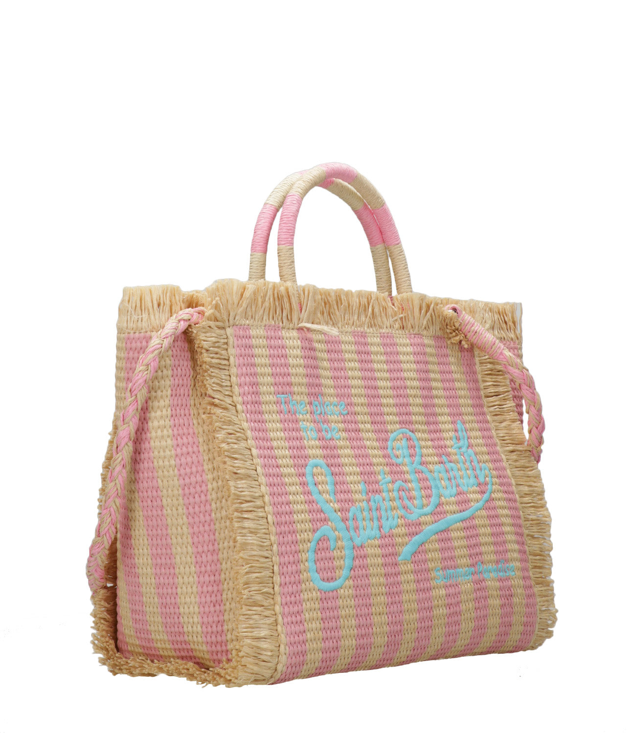 MC2 Saint Barth | Borsa a Mano Colette With Strap Rosa e Naturale