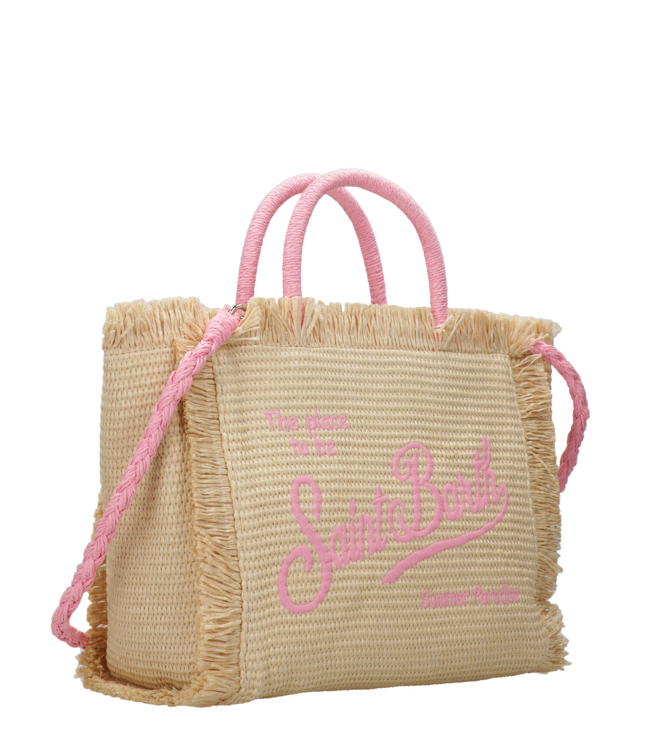 MC2 Saint Barth | Borsa a Mano Colette With Strap Rosa e Naturale