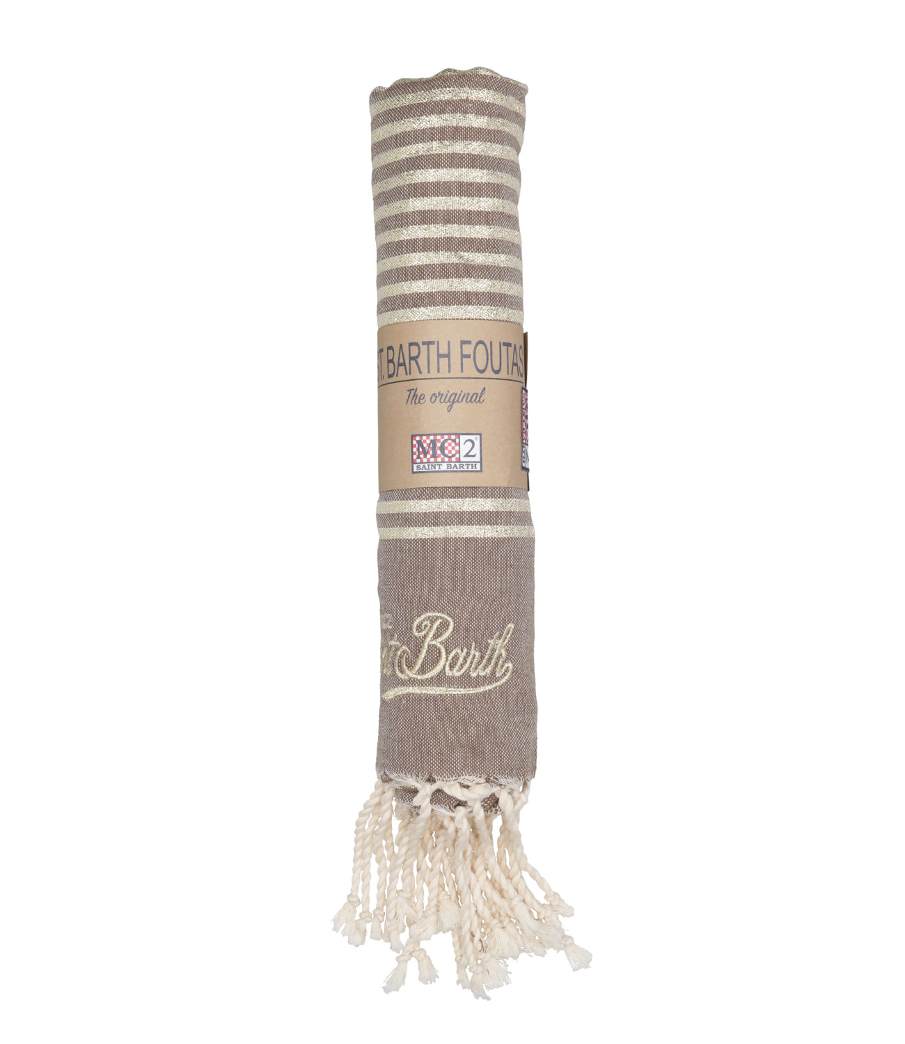 MC2 Saint Barth | Telo Beach Foutas Lurex Marrone Beige