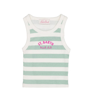 MC2 Saint Barth Kids | Top Bianco Verde acqua
