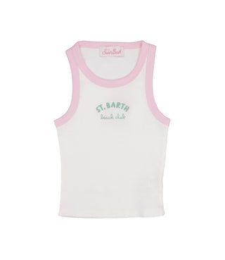MC2 Saint Barth Kids | Top Bianco e Rosa