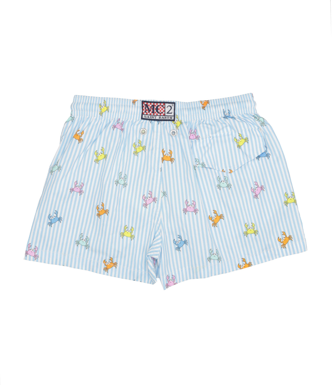 MC2 Saint Barth Kids | Costume Boxer Ultralight Swim Celeste e Bianco