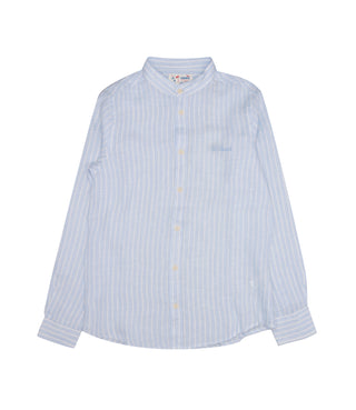 MC2 Saint Barth Kids | Camicia Korean Neck Shirt Azzurro Bianco