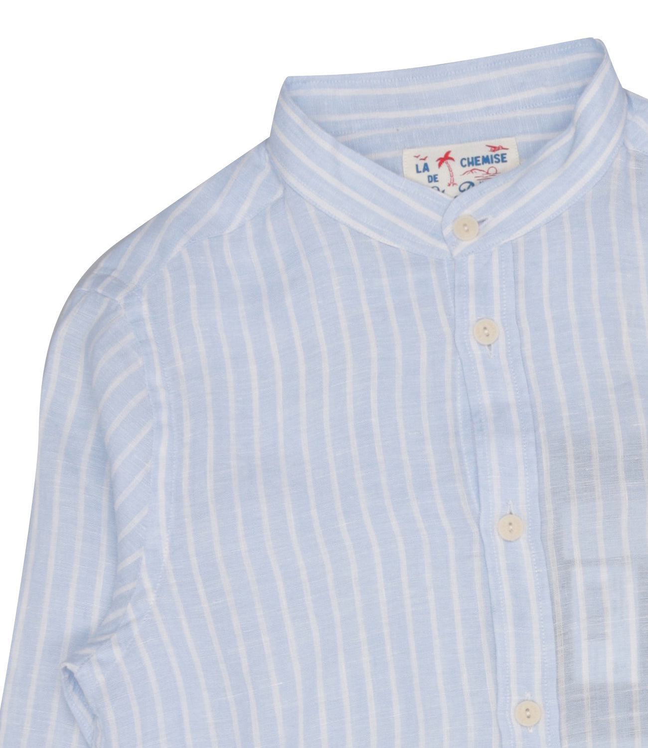 MC2 Saint Barth Kids | Camicia Korean Neck Shirt Azzurro Bianco