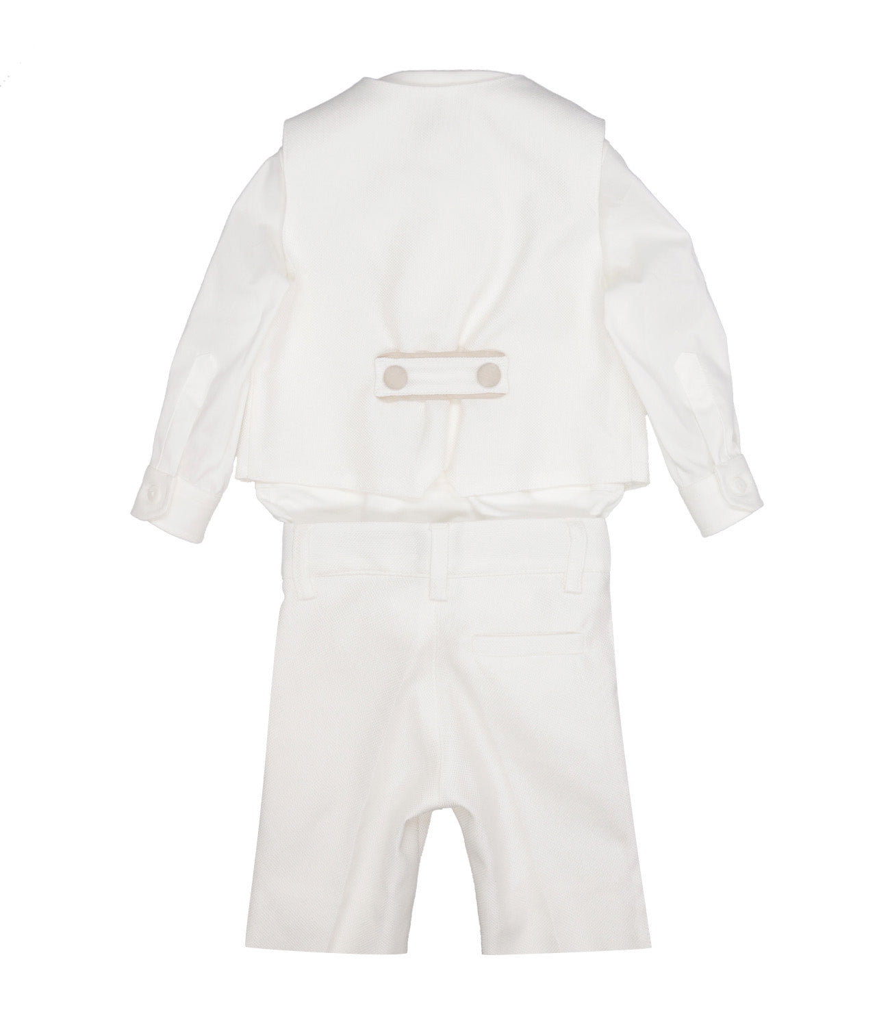 Minù | Set Gilet Camicia Bermuda Bianco Sabbia