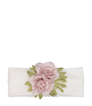 Minù | Fascia Capelli Fiore Bianco Rosa scuro