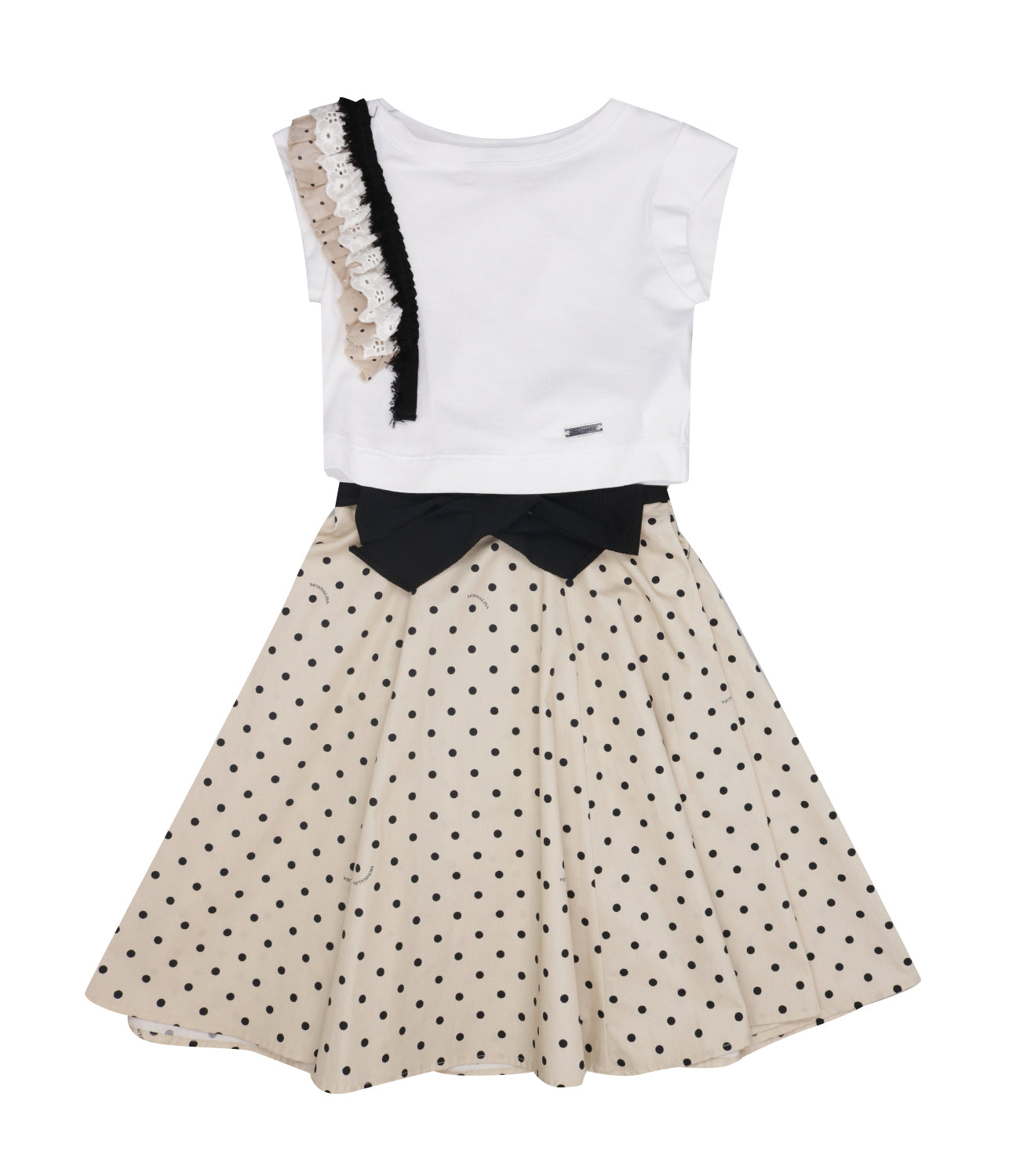 Monnalisa | Set Top Gonna Beige Nero
