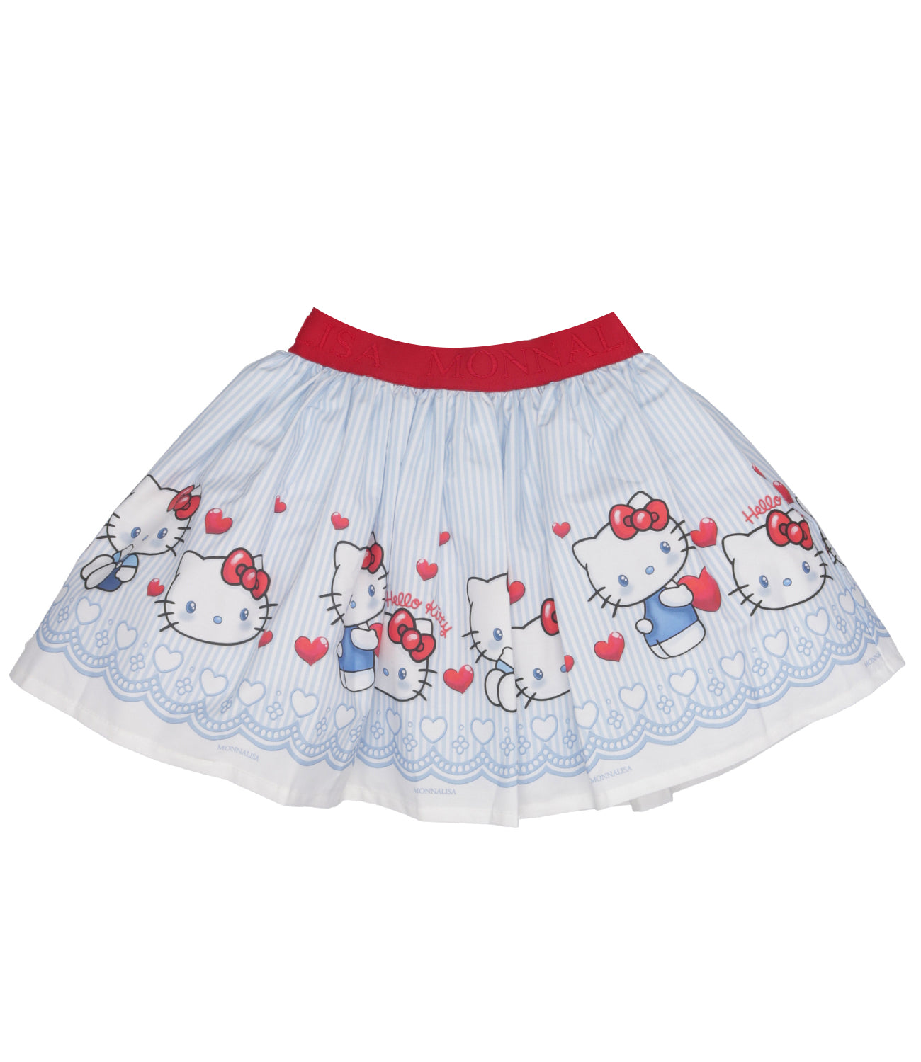 Monnalisa | Gonna Bianco Celeste e Rosso