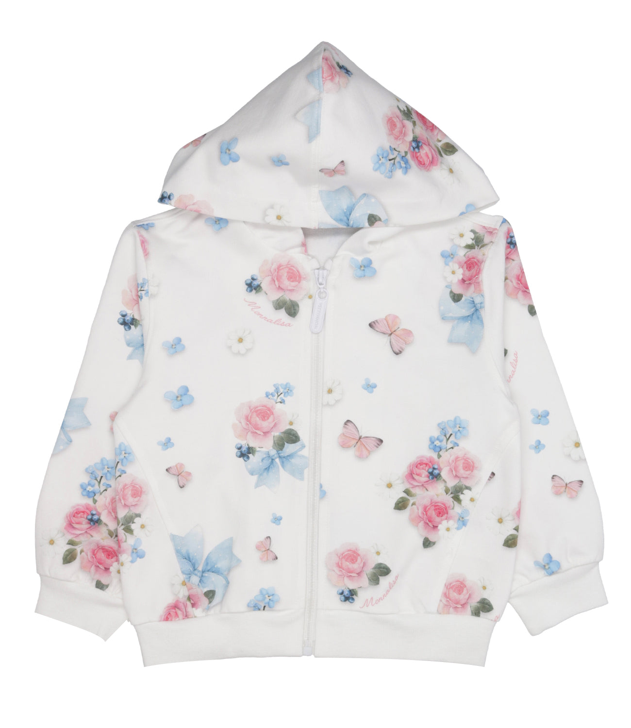 Monnalisa | Felpa Bianco Rosa e Celeste