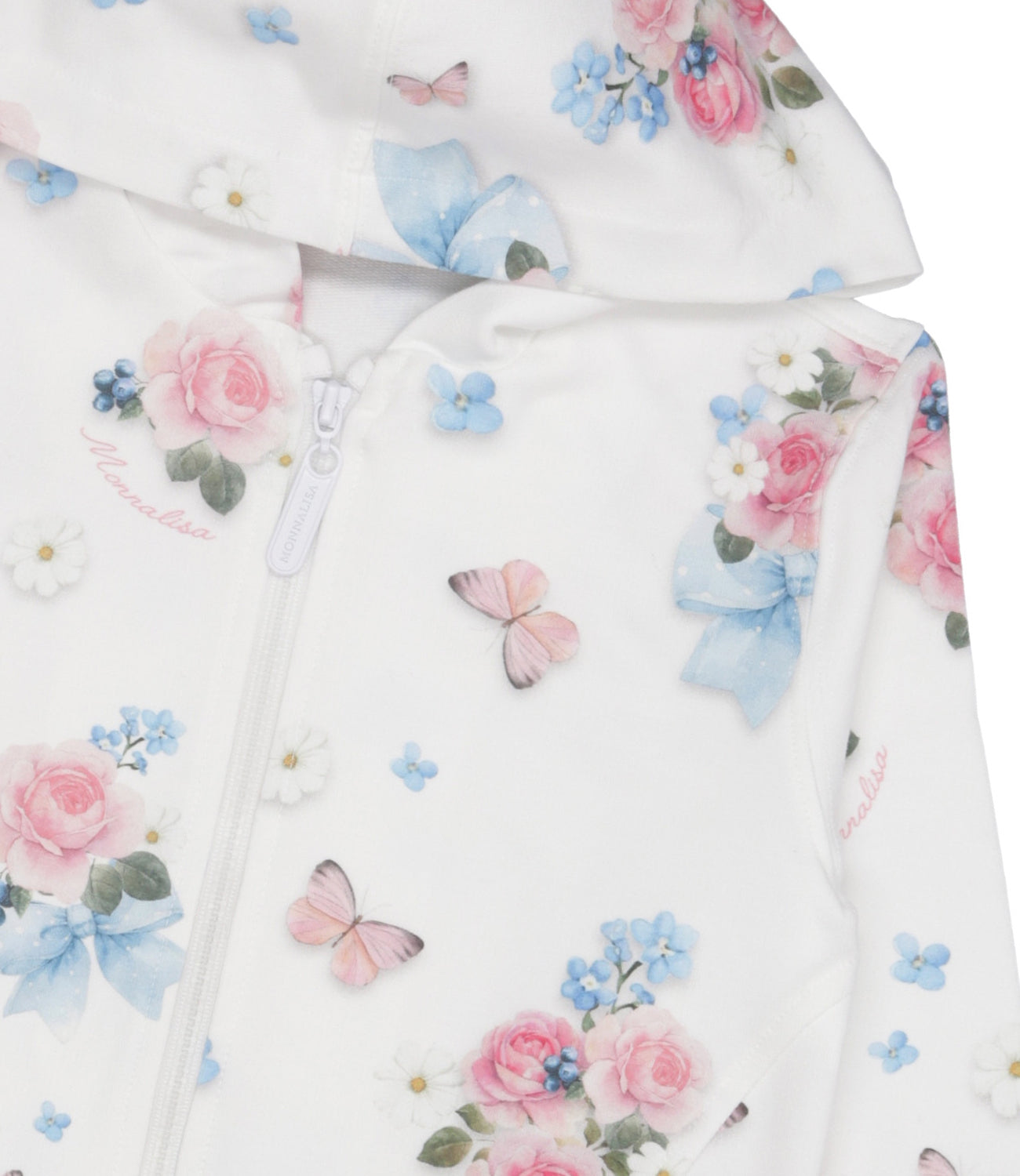 Monnalisa | Felpa Bianco Rosa e Celeste