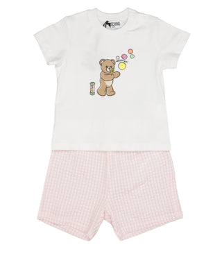 Moschino Baby | Set Maglia Shorts Rosa Bianco