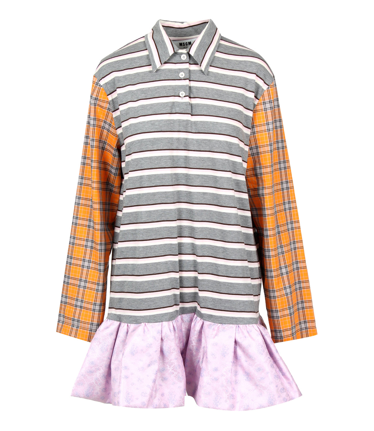 MSGM | Abito Grigio Arancio Bianco