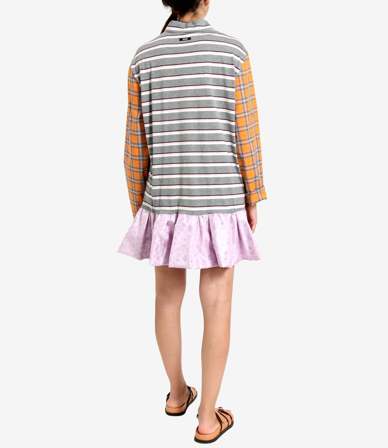 MSGM | Abito Grigio Arancio Bianco