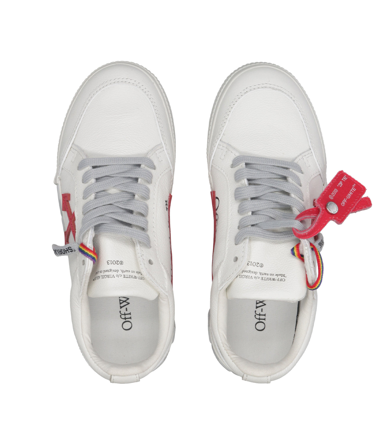 Off White Kids | Sneakers B-Vulc Low 001 Bianco Rosso Grigio