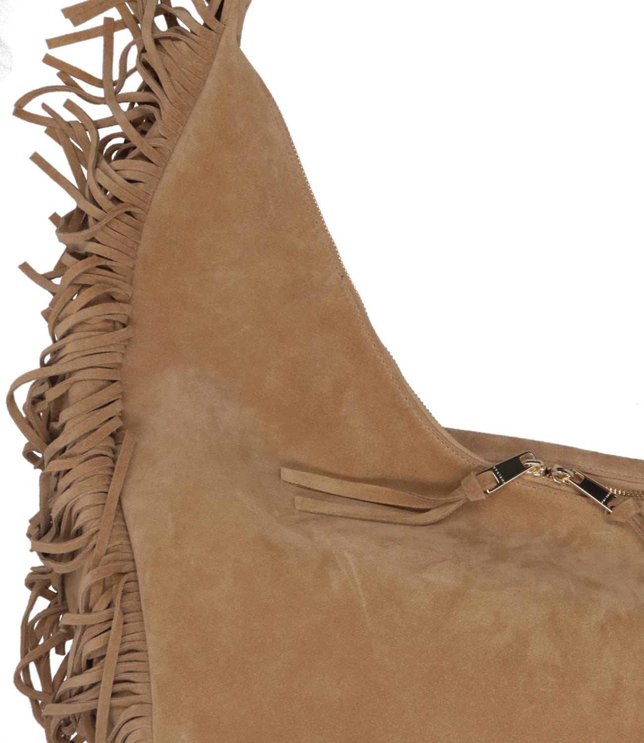 Orciani | Borsa a Spalla Hobo Peach Fringe L Beige