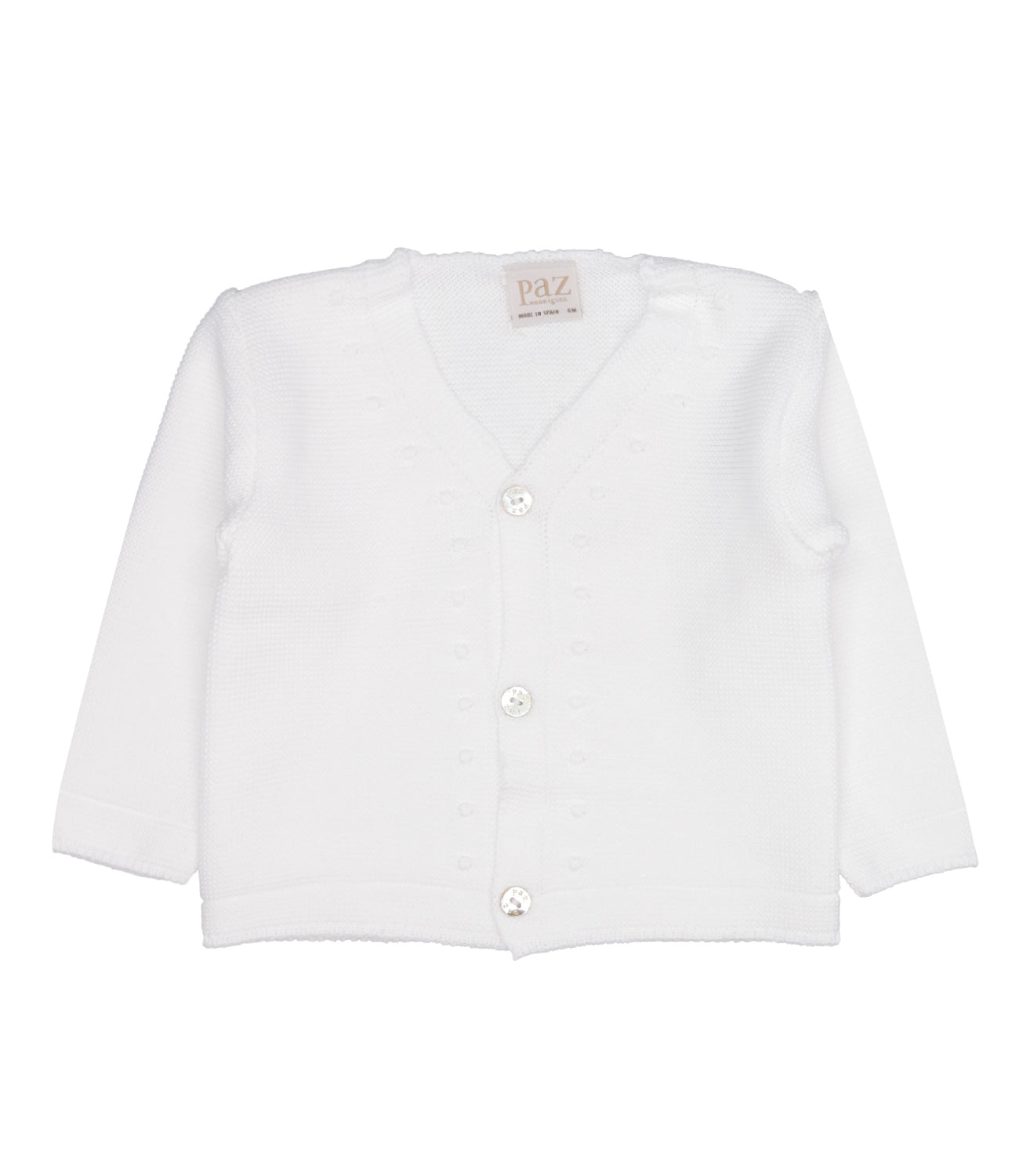 Paz Rodriguez | Cardigan Esencial Bianco