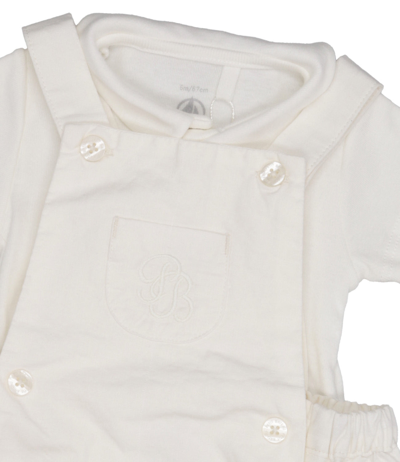 Petit Bateau | Set Polo Salopette Panna