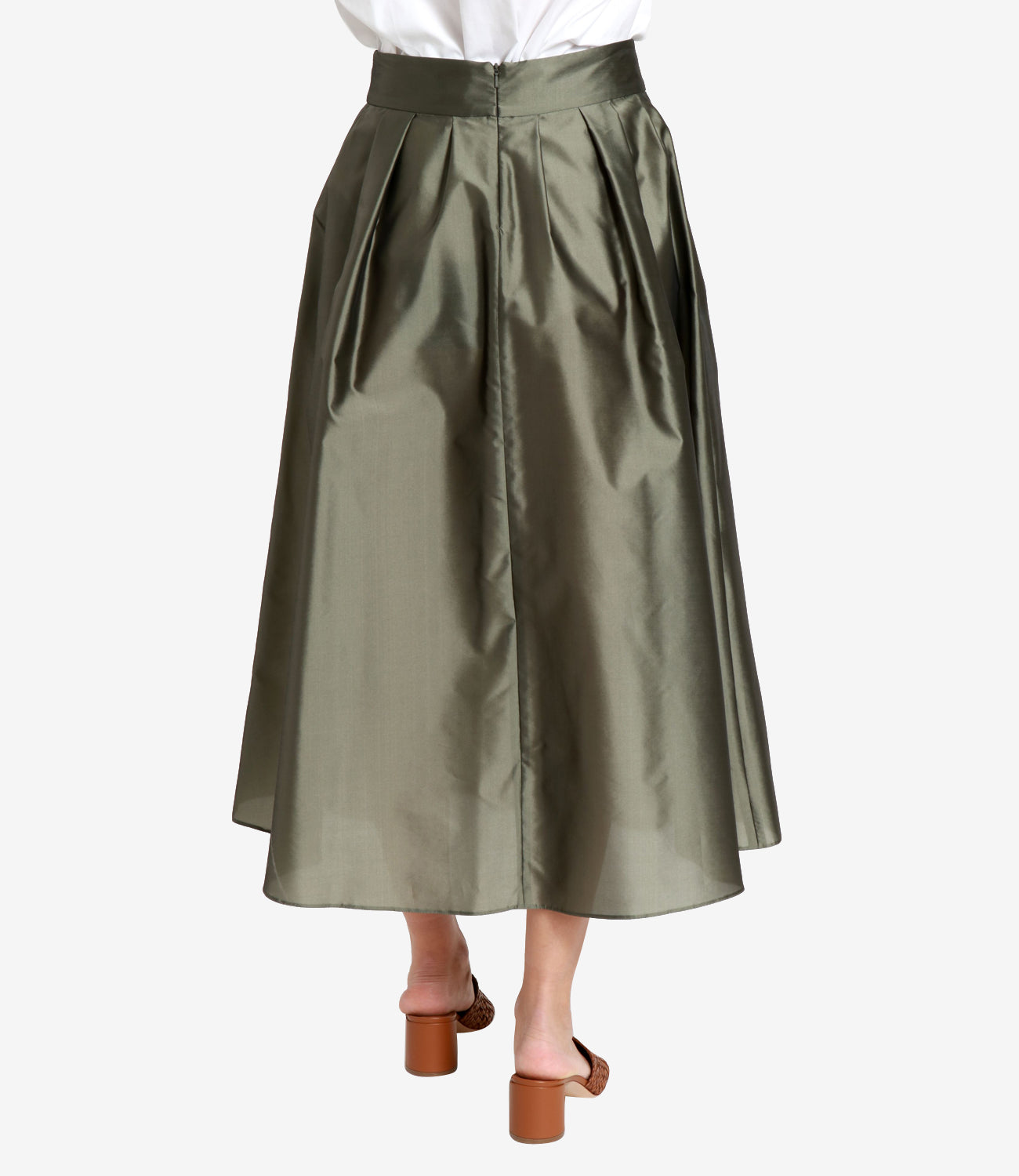 S Max Mara | Gonna Effetto Verde Salvia