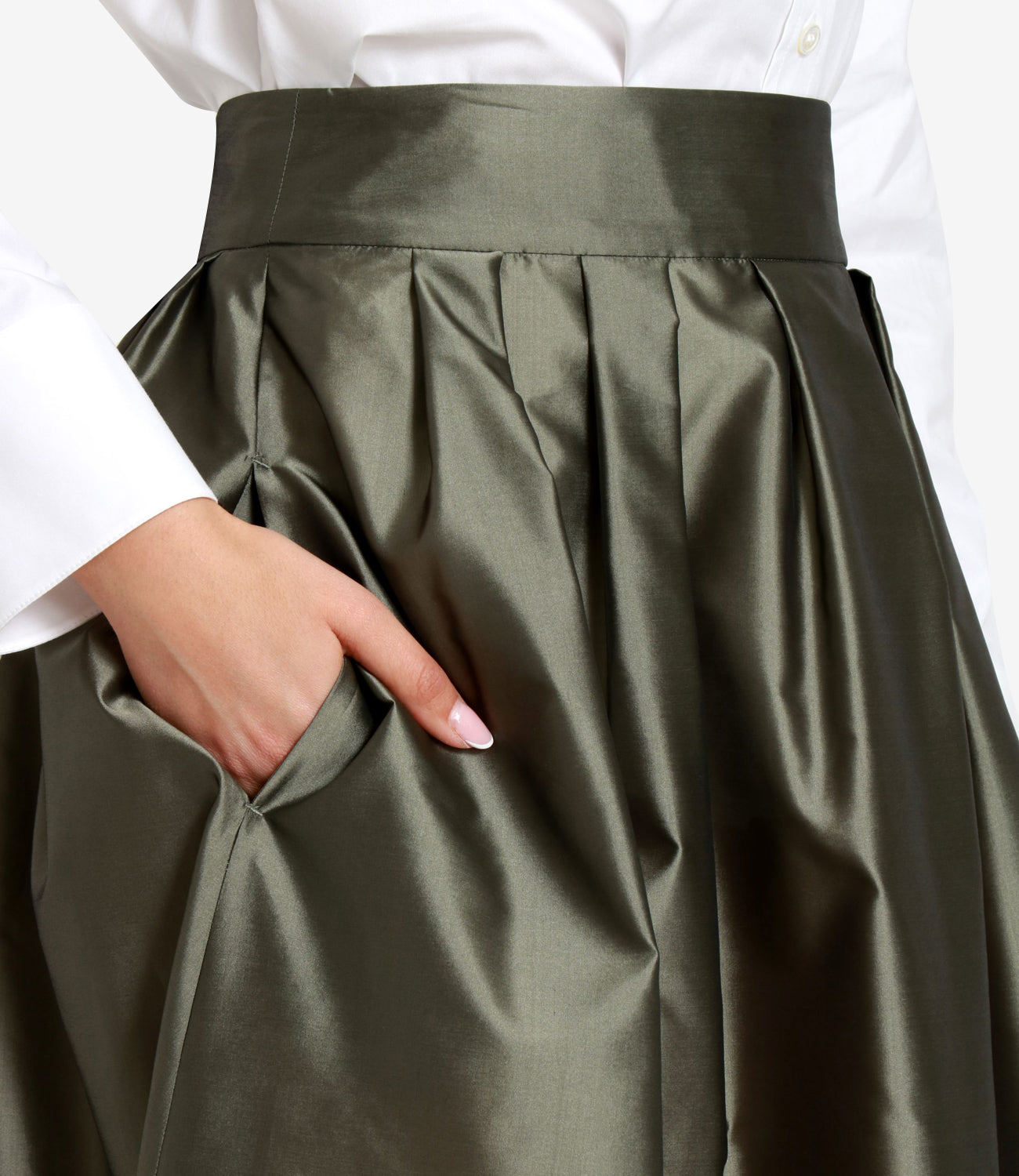 S Max Mara | Gonna Effetto Verde Salvia