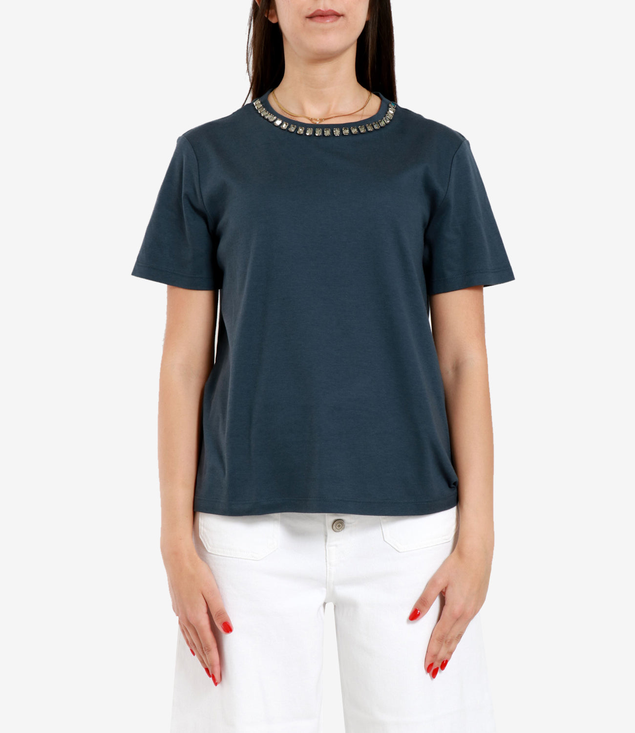 S Max Mara | T-Shirt Bingo Blu marino
