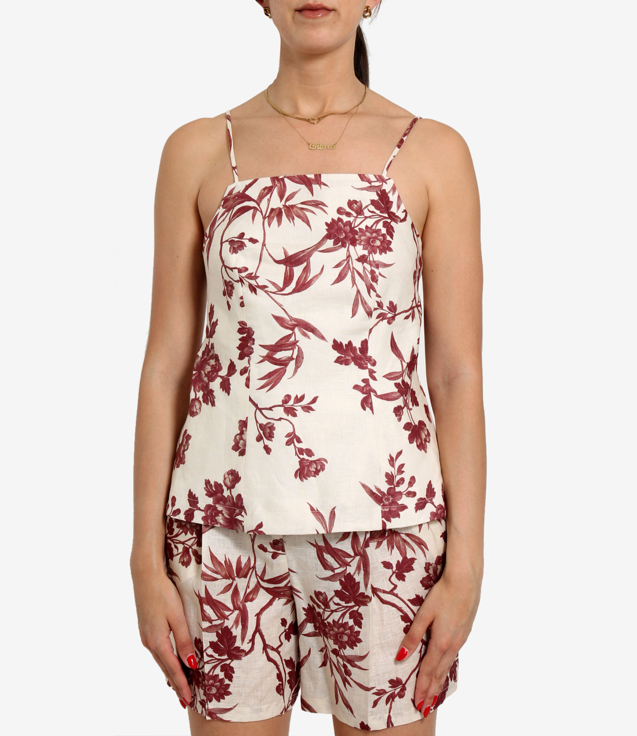 Semicouture | Top Lareyna Ecru Bordeaux