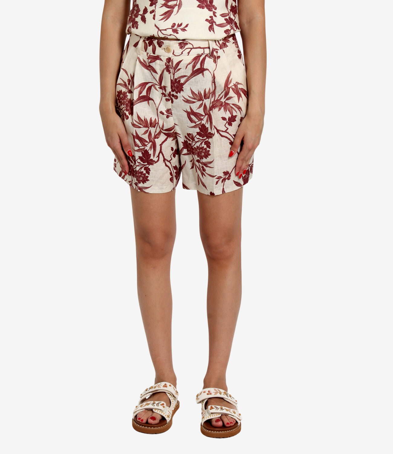 Semicouture | Shorts Cadence Ecru Bordeaux