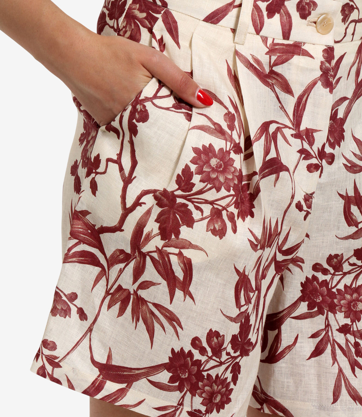 Semicouture | Shorts Cadence Ecru Bordeaux