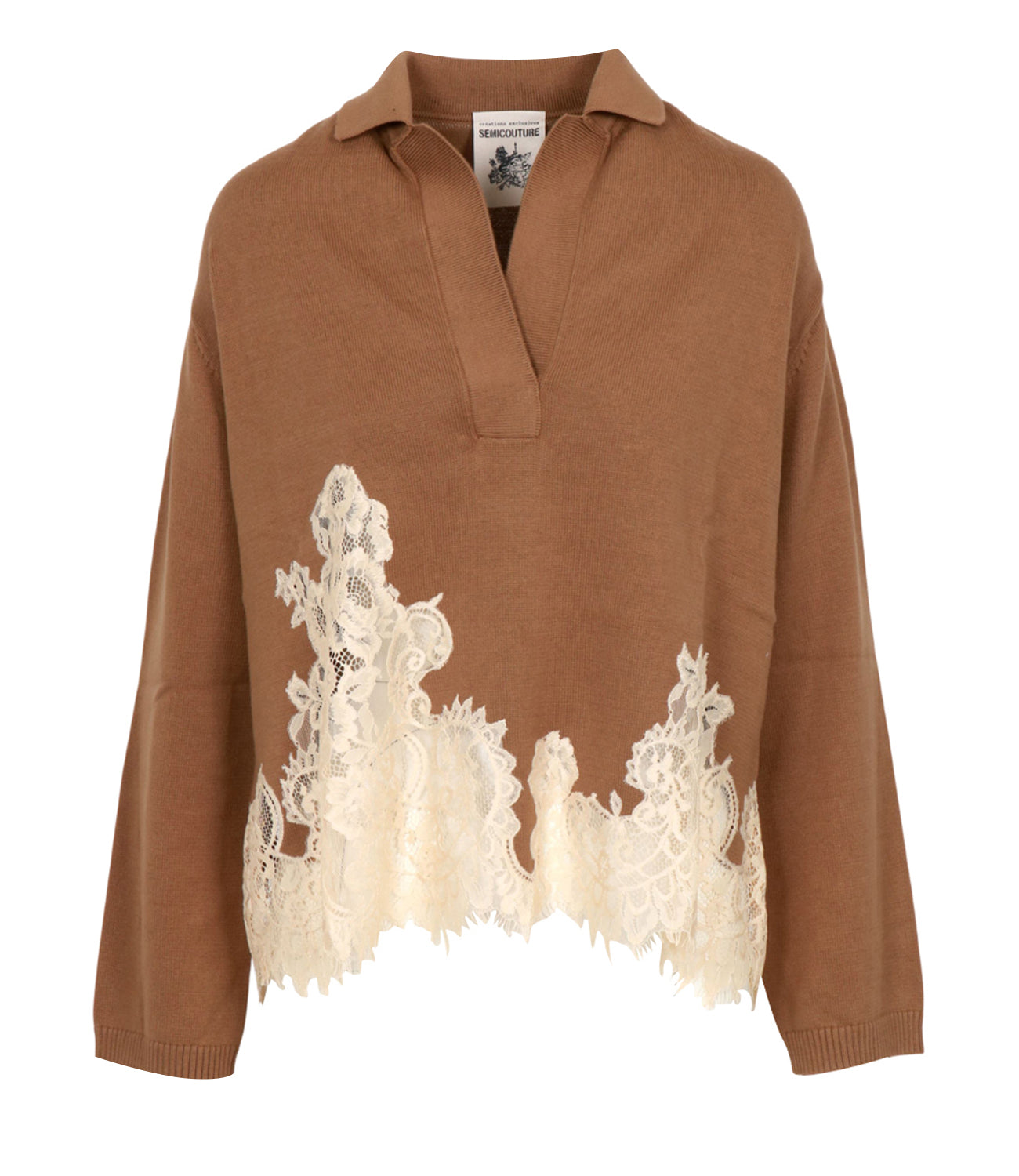 Semicouture |Semicouture | Polo Aureliana Ecru