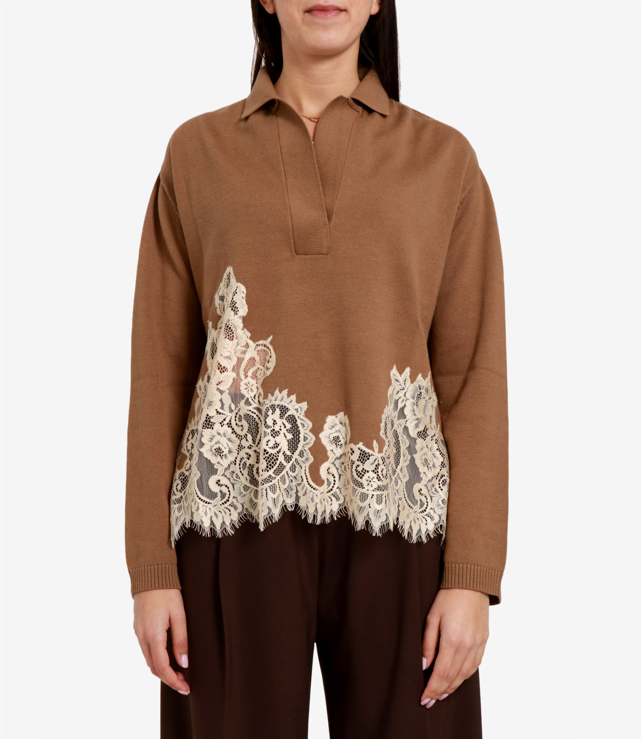 Semicouture |Semicouture | Polo Aureliana Ecru