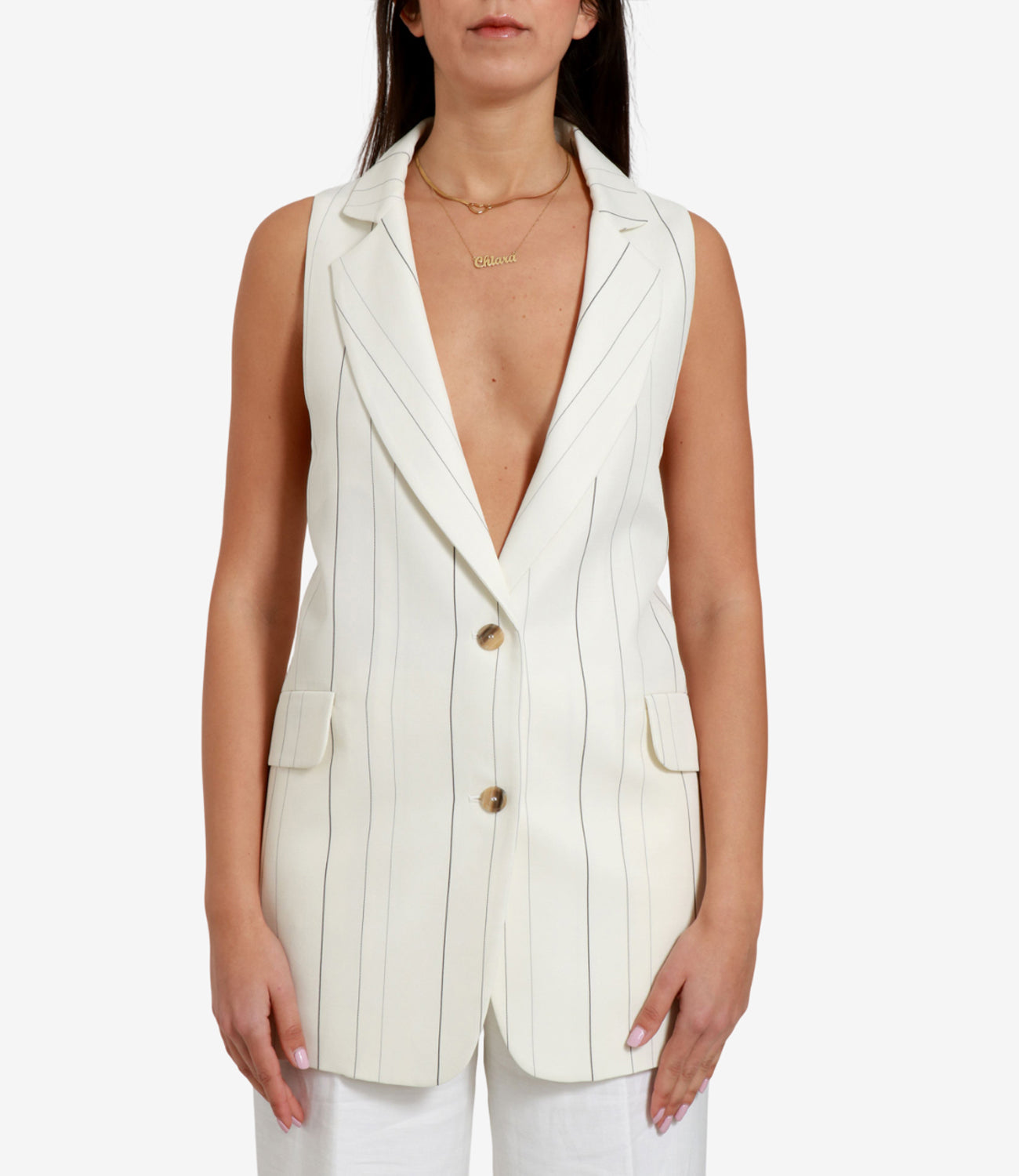 Semicouture | Gilet Elenoir Panna e Nero