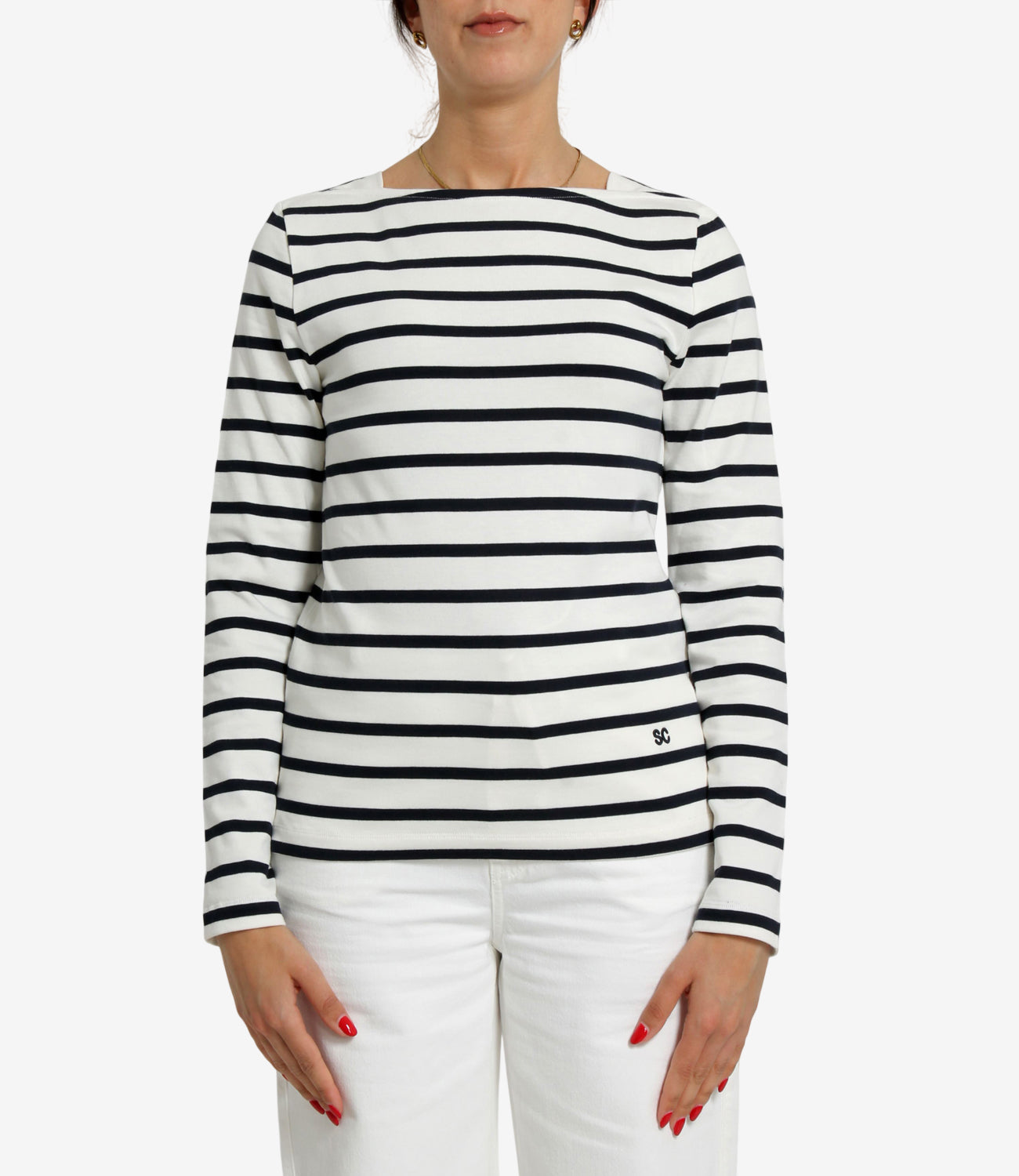 Semicouture | Maglia Carmelita Bianco Blu navy