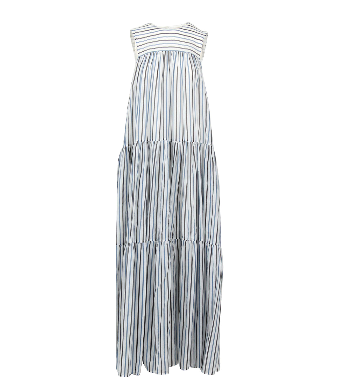 Semicouture | Abito Luigia Bianco Azzurro Cioccolato