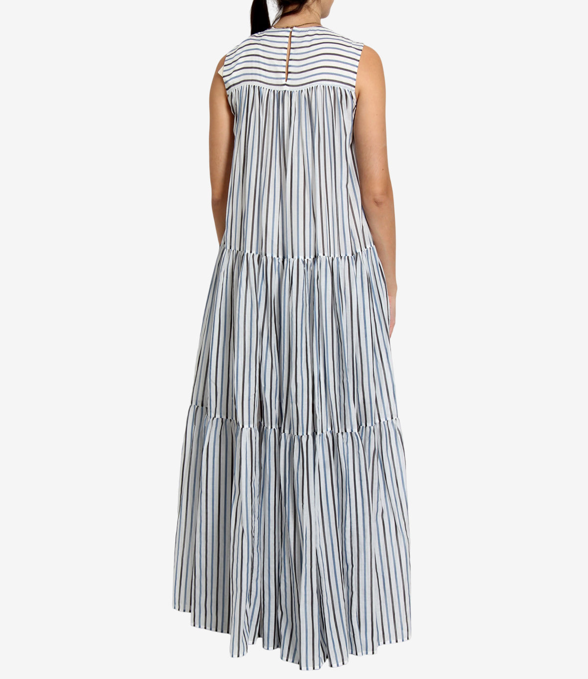 Semicouture | Abito Luigia Bianco Azzurro Cioccolato
