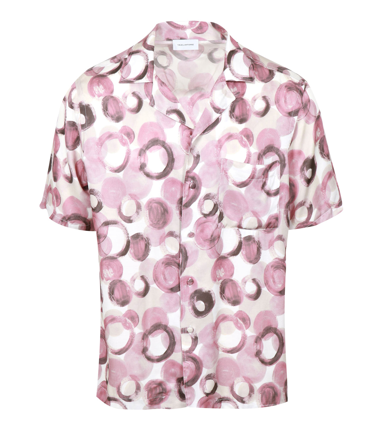 Tagliatore | Camicia Hawaii Bianco e Rosa