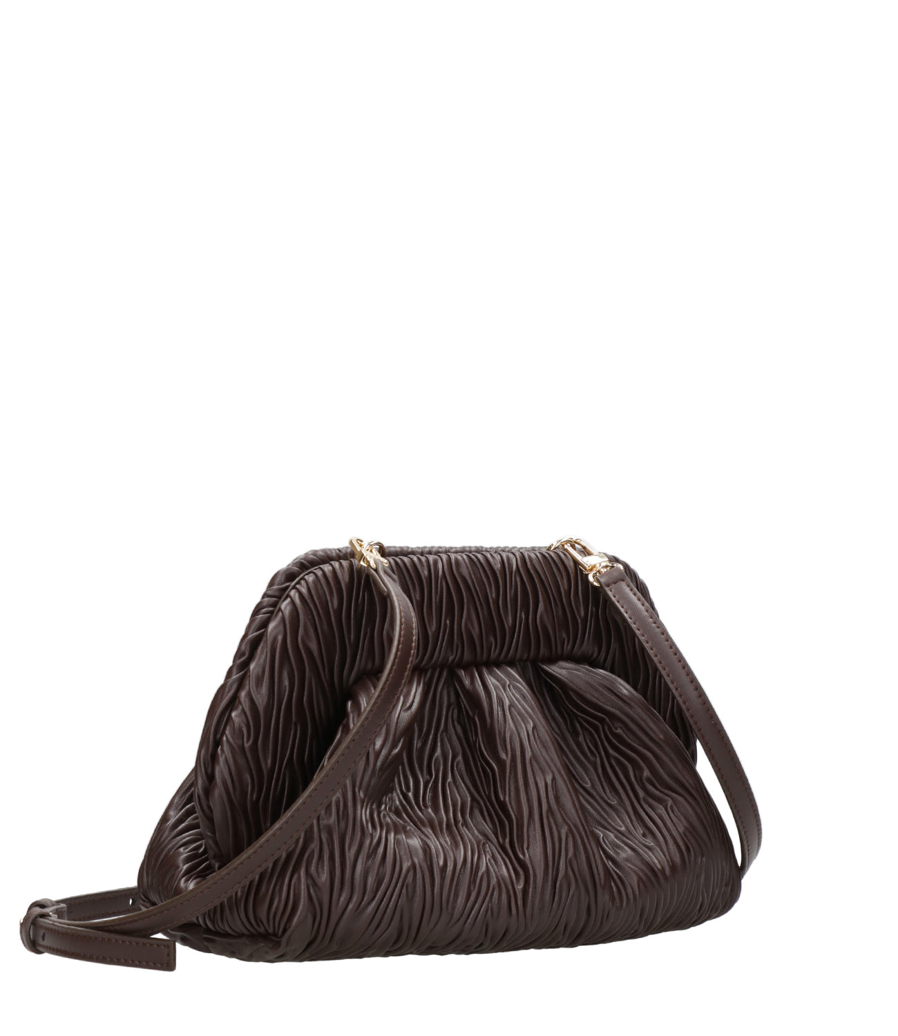 Themoirè | Clutch Bios Medium Arricciato Cioccolato