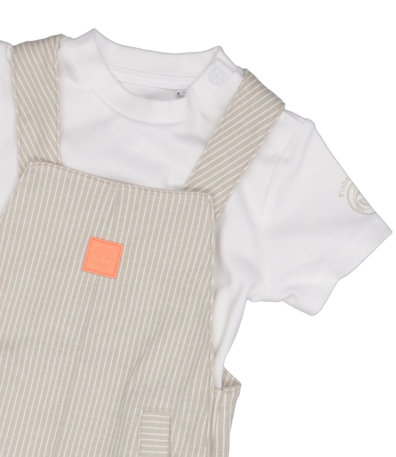 Timberland Kids | Set Salopette T-Shirt Ecru Bianco