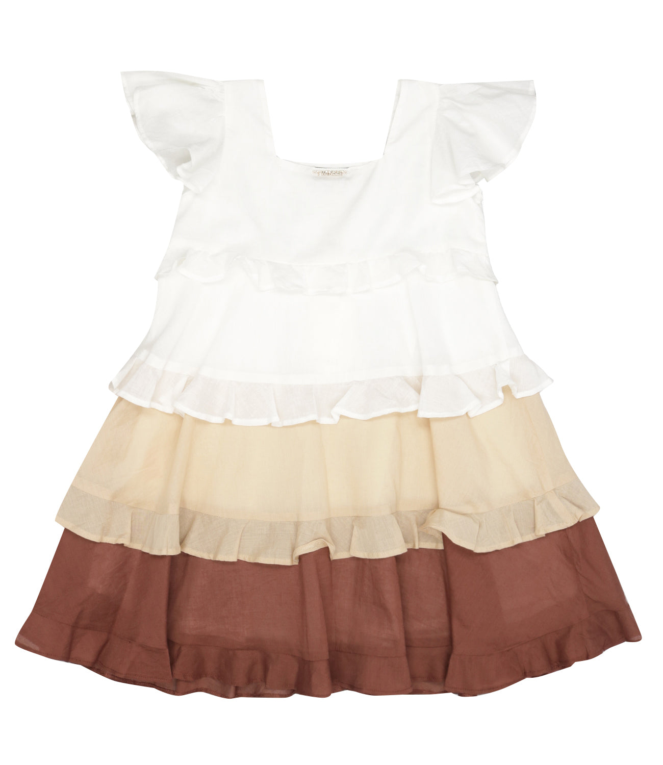 Twinset Kids | Abito Bianco Beige Marrone scuro