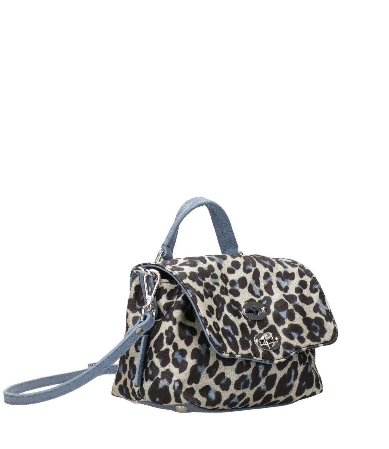 Zanellato | Borsa a Tracolla Postina Baby Rimboccata Tokyo Animalier Leopardo Turchese