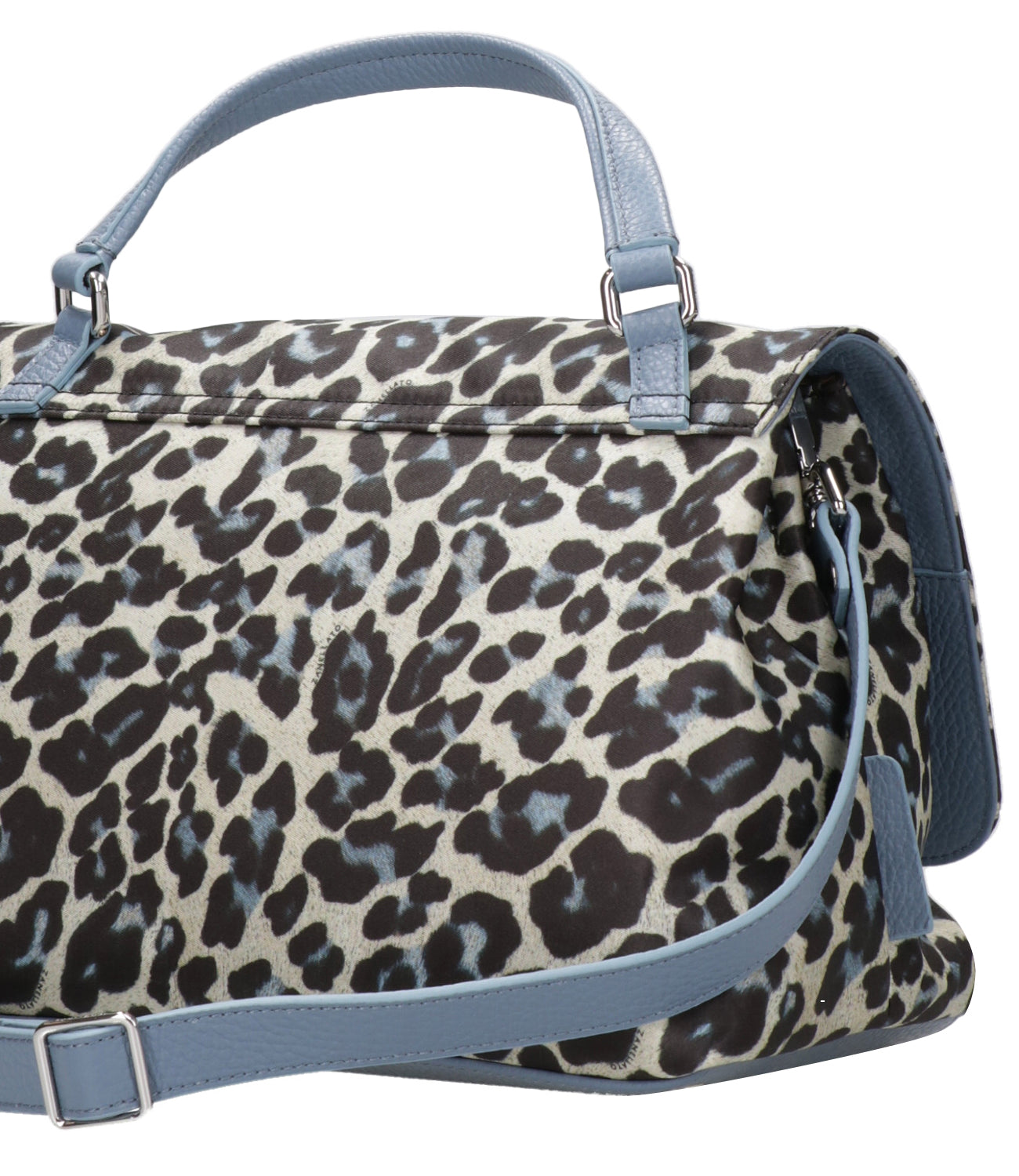 Zanellato | Borsa a Tracolla Postina Rimboccata Tokyo Animalier Leopardo Turchese