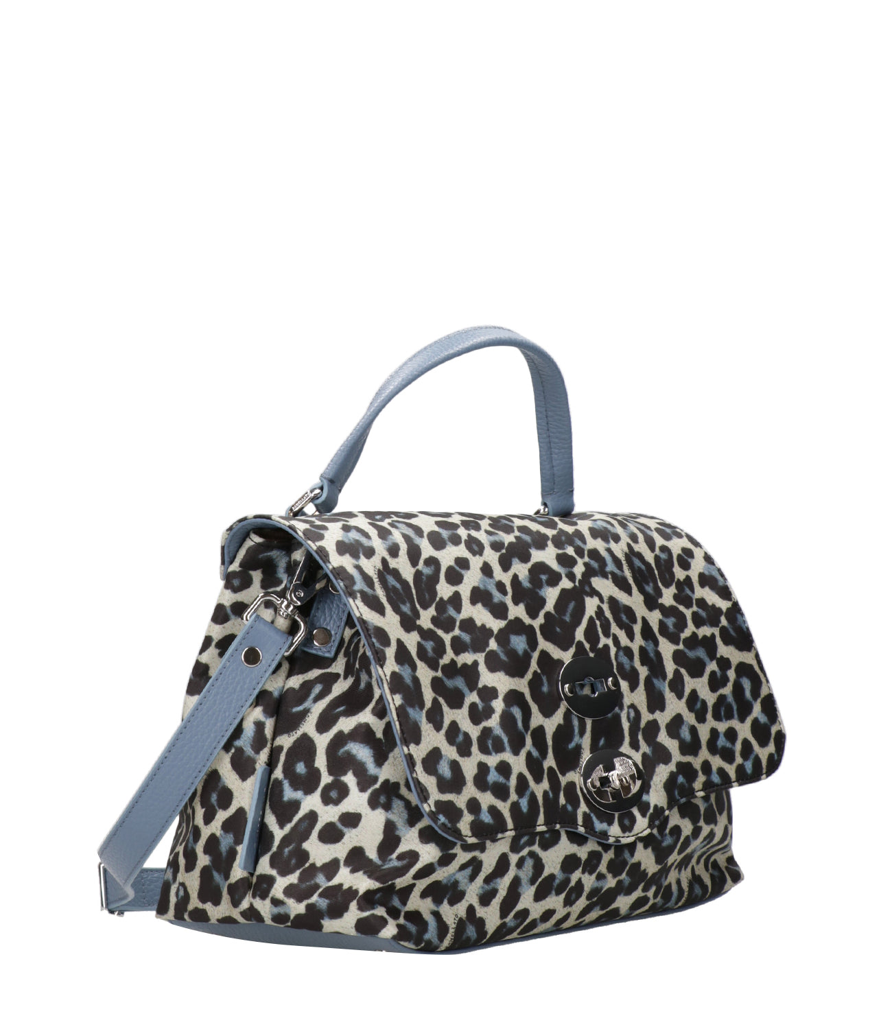 Zanellato | Borsa a Tracolla Postina Rimboccata Tokyo Animalier Leopardo Turchese