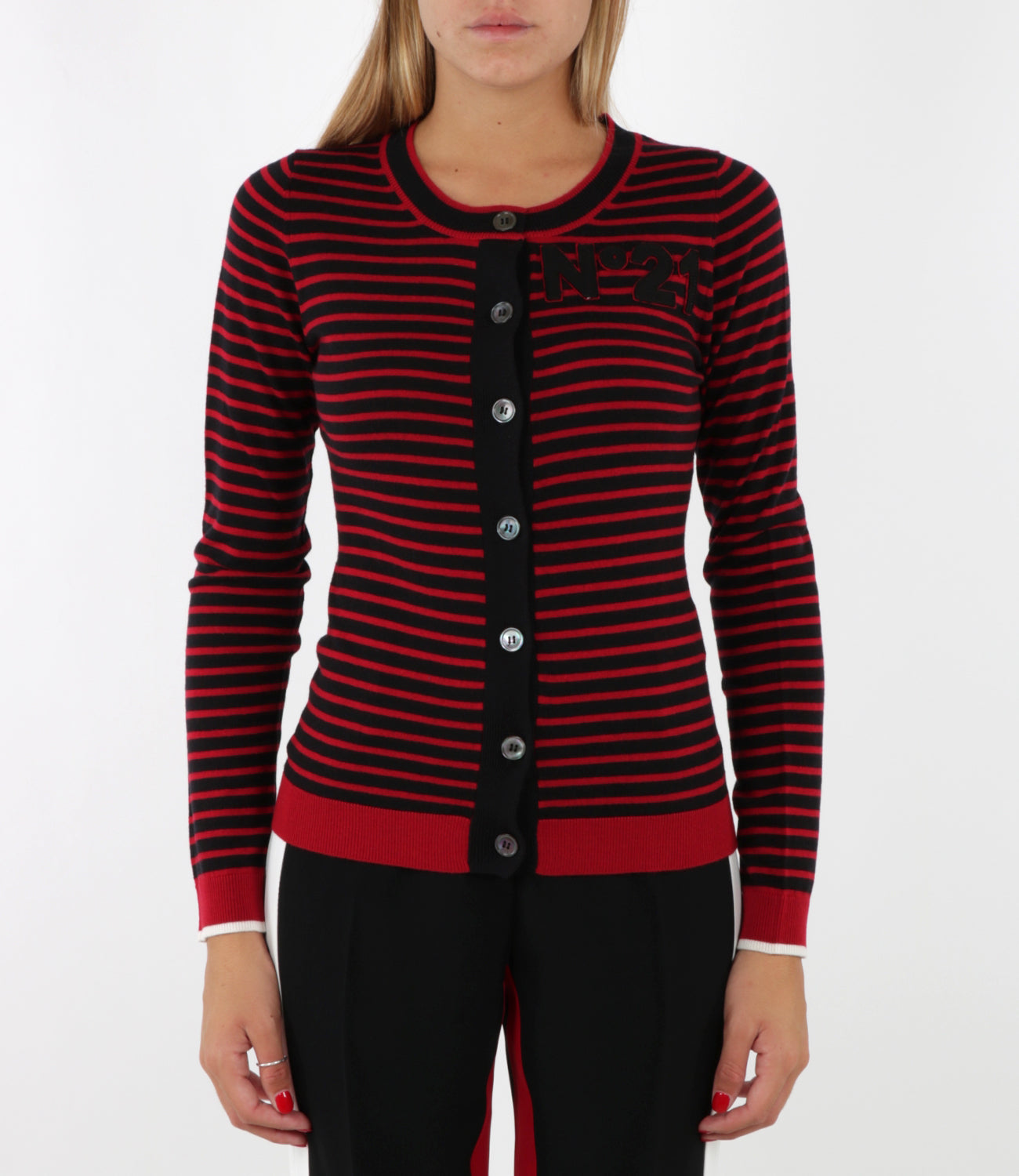 N 21 | Red and Black Cardigan