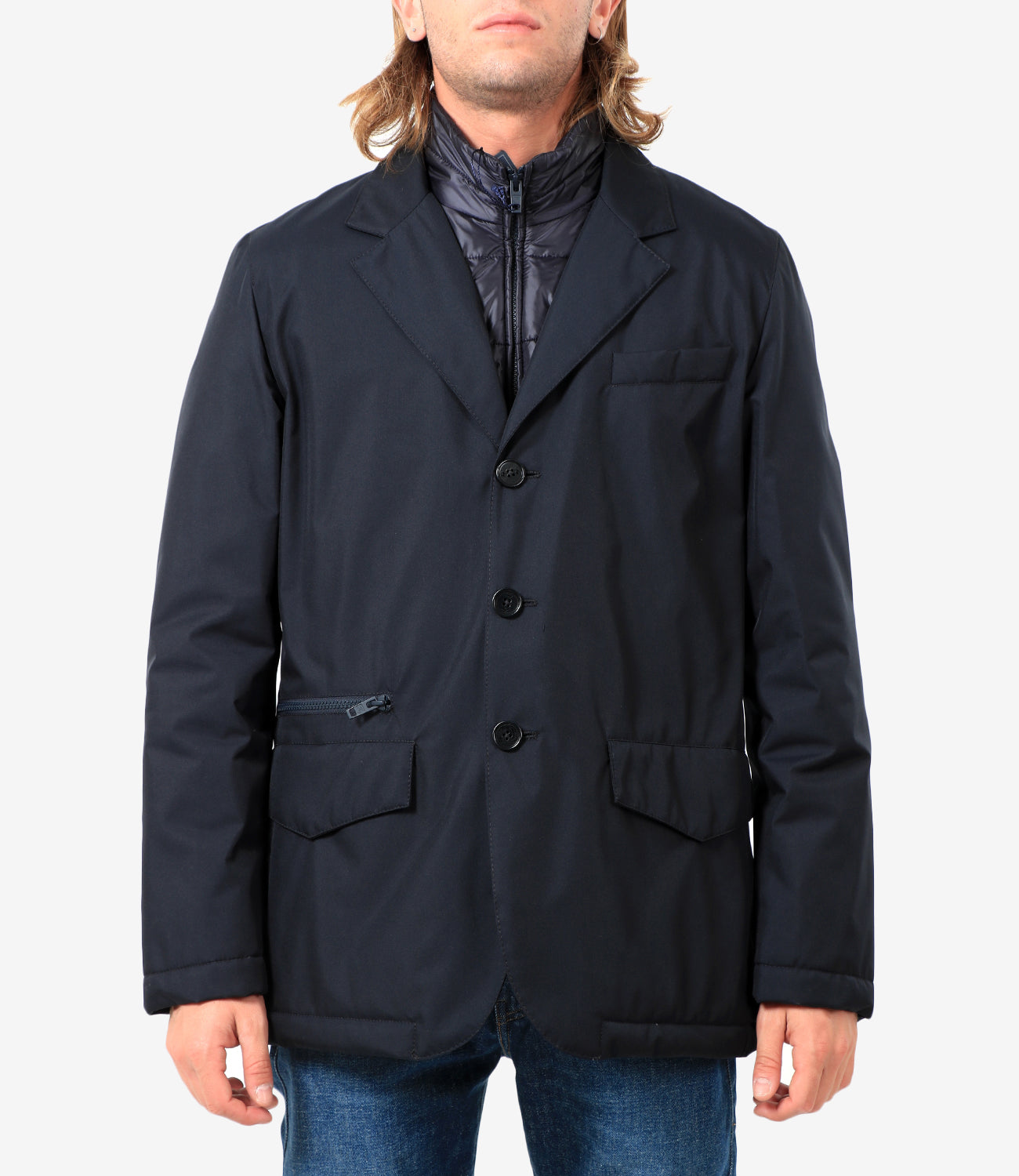 Double Front Navy Blue Jacket
