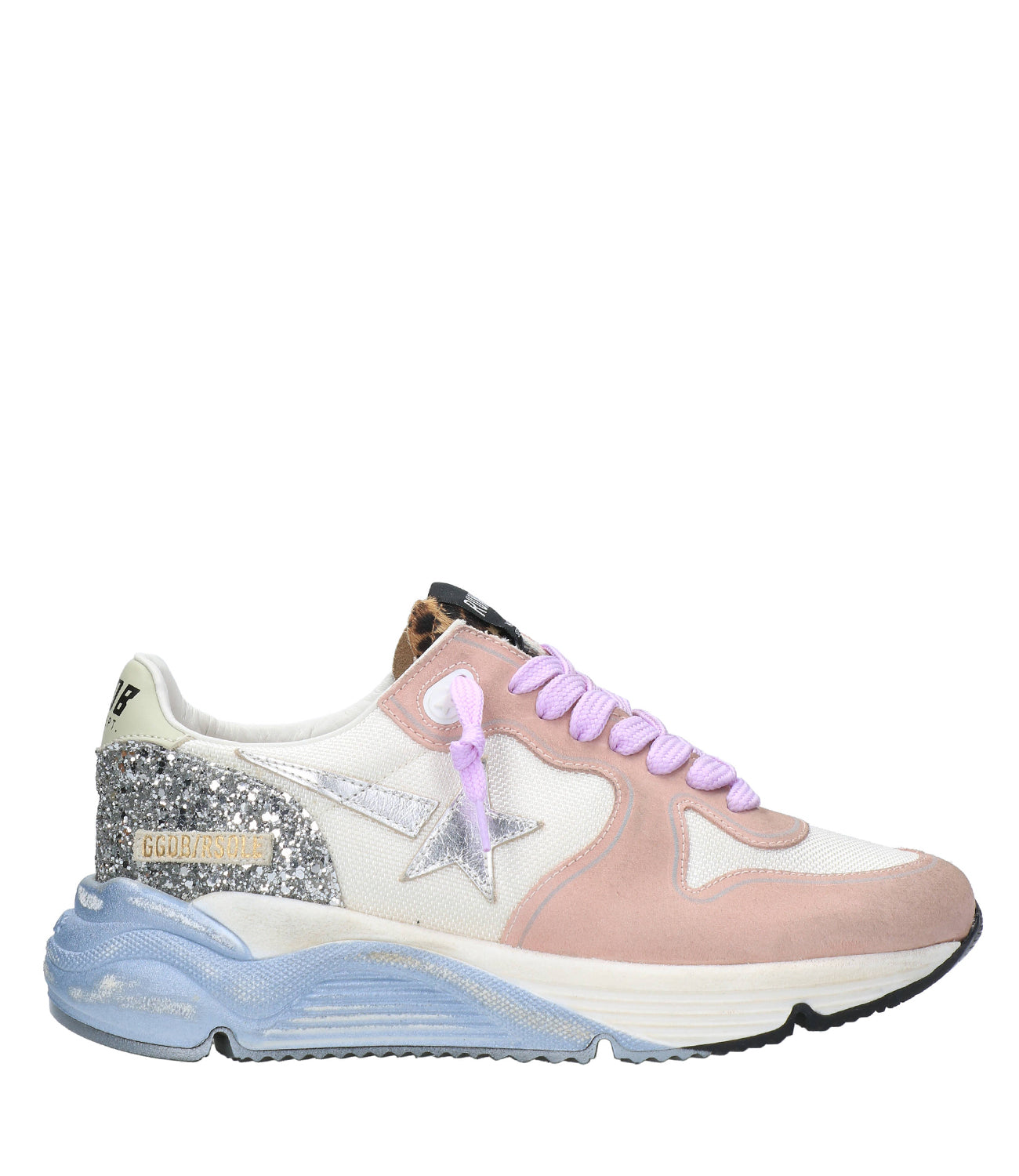 Running Sole Sneakers White, Pink and Silver