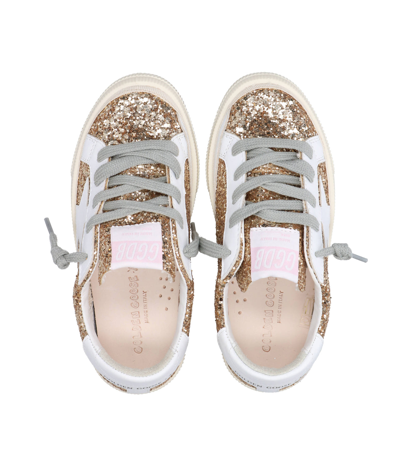 May Gold and White Sneakers