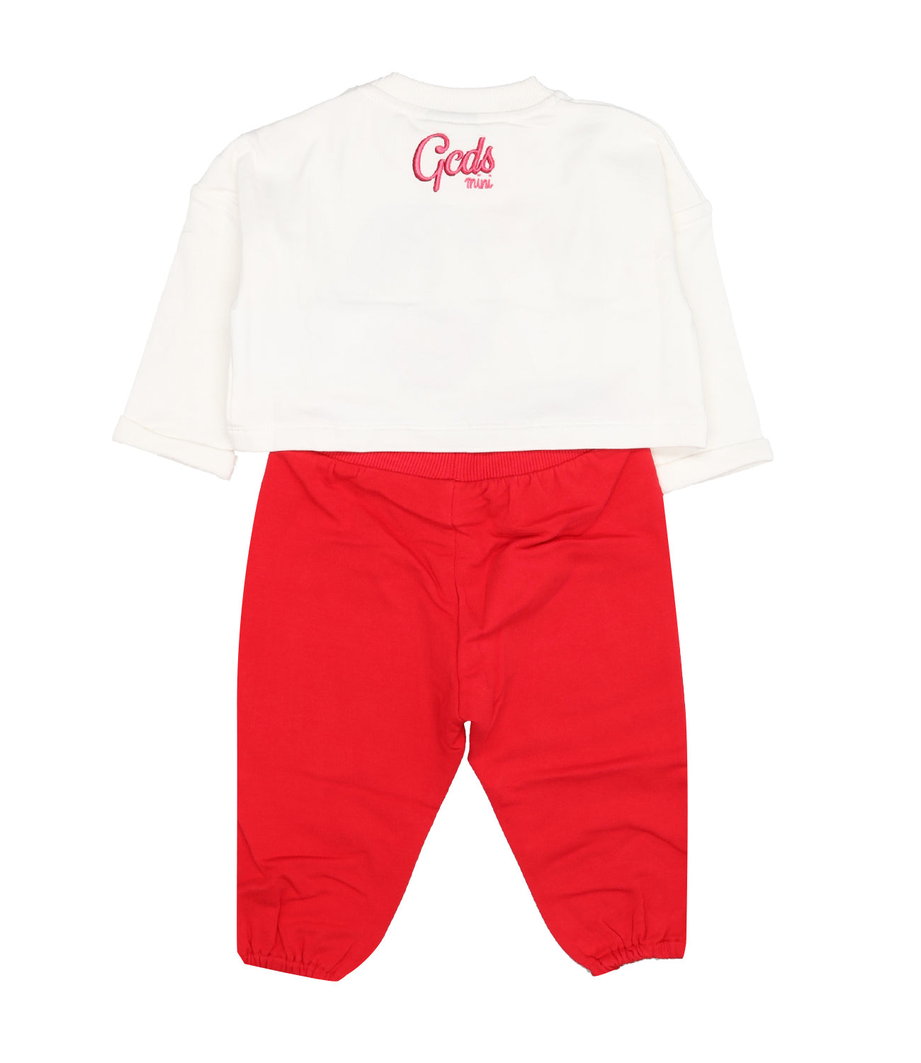 GCDS Mini | Red and White Sweatshirt and Pant Set