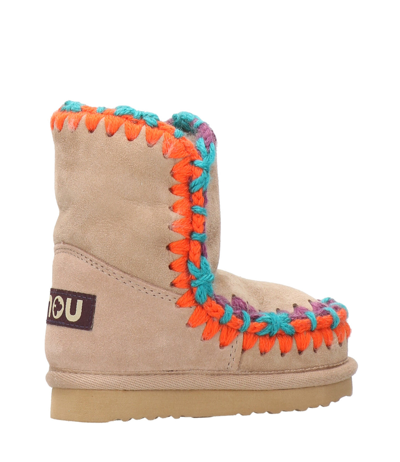 Mou Kids | Eskimo ankle boot overstitching Camel