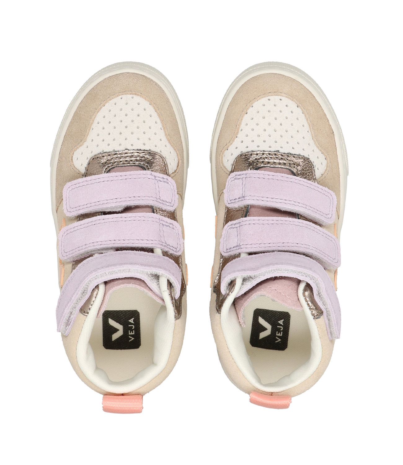 Veja Kids | Beige,White and Lilac Sneakers
